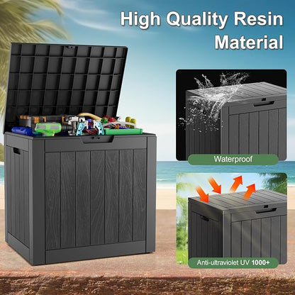 KAMABOKO 32 Gallon Outdoor Storage Box 2 Pack All-Weather Deck Box - Image 4