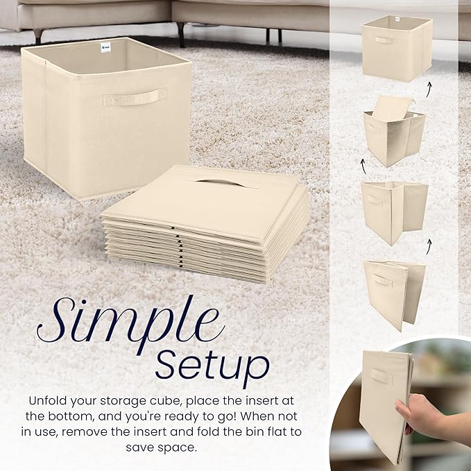 Reli. 11 Inch Cube Storage Bins | Cube Organizer Bins | 11x11 Fabric Storage - Image 4