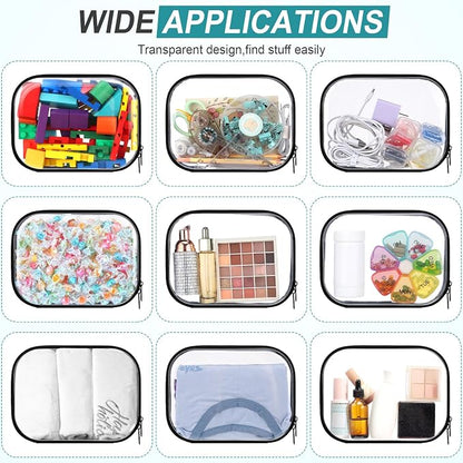 Sanwuta 6 Pcs Clear Hard Zipper Case Hard Plastic Zipper Pouches Transparent - Image 6