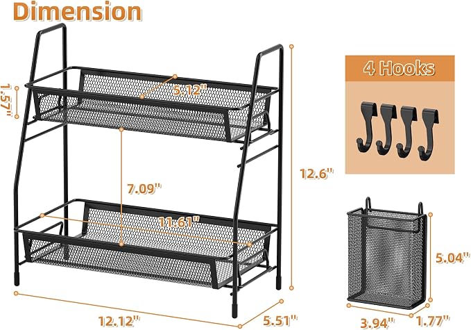 VITVITI 2-Tier Bathroom Organizer Countertop, Metal Wire Mesh Bathroom Counter - Image 6