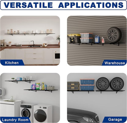 HDDFER Heavy Duty Garage Wall Shelves 24x43 Inch | 2-Pack, wall mounted - Image 8