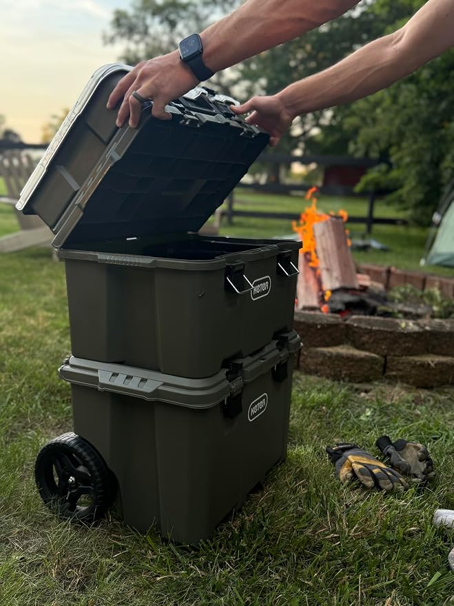 Keter Stack-N-Roll Outdoor Gear Organizer, 3-Piece Rolling Storage System | - Image 4
