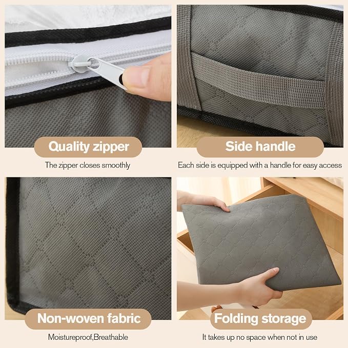 90L Under Bed Storage Containers, Closet Organizers and Storage Bins, Foldable - Image 6