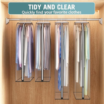Liuoud Clear Garment Bag for Hanging Clothes 10” Gusseted, Suit Bags for Open - Image 6