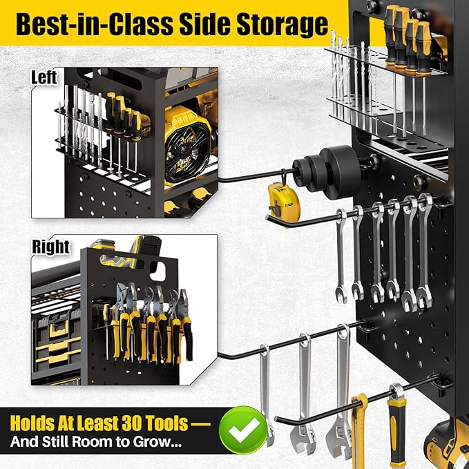 Large 49''W Power Tool Organizer Wall Mount | 620lbs Garage Storage Rack - Image 4