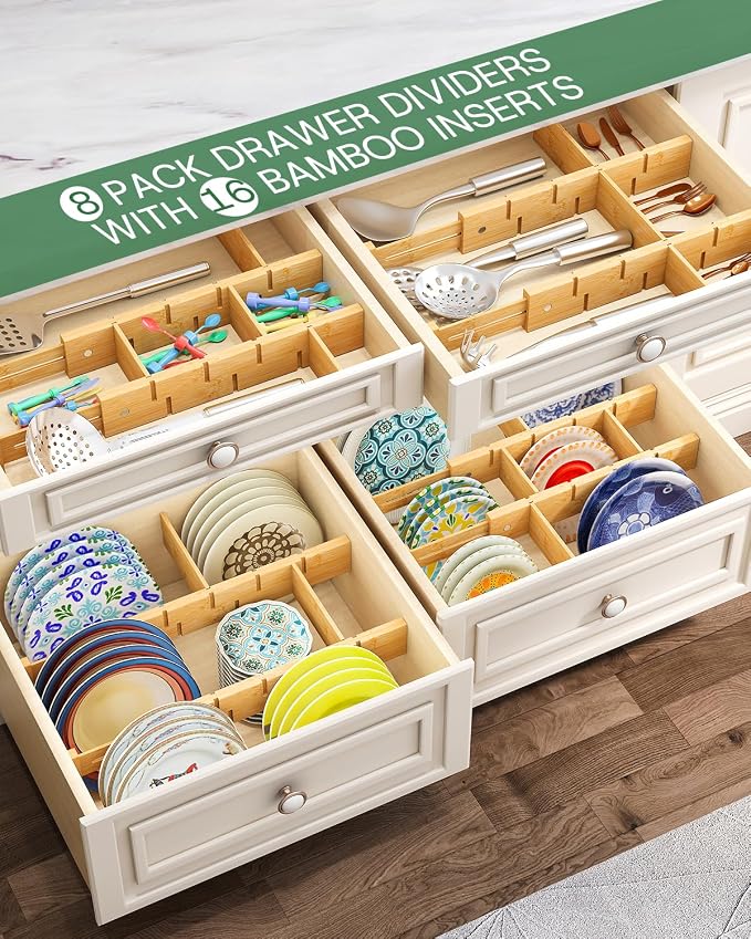 kiplant Bamboo Drawer Dividers - Image 3