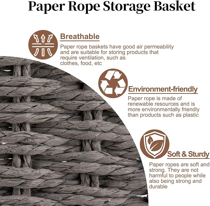 OIAHOMY Scalloped Wicker Baskets, Hand-woven Storage Baskets - Image 8