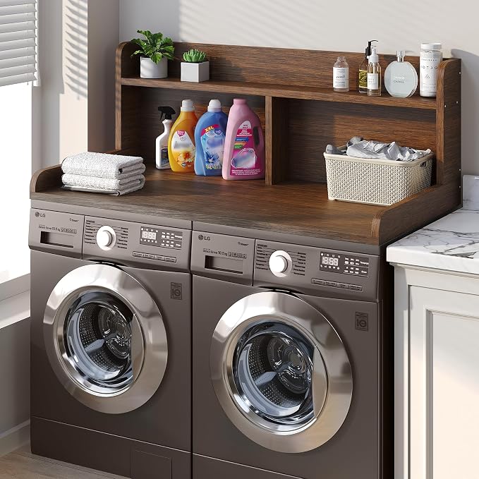 2-Tier Washer Dryer Countertop, 18.5" Raised Height Laundry Countertop - Image 7