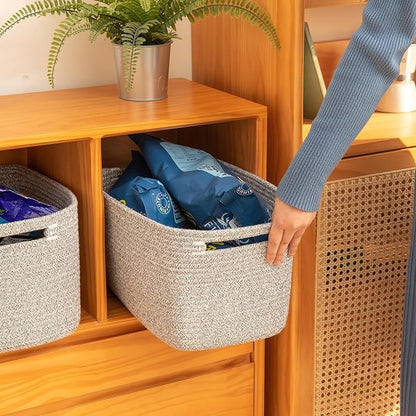 OIAHOMY 4 Pack Storage Baskets for Organizing, Cube Storage Bins for Shelves - Image 3