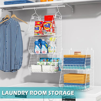 5 Tier Closet Hanging Organizer, Clothes Hanging Shelves - Image 6
