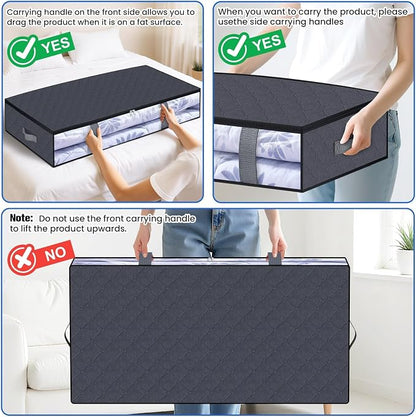 Under Bed Storage Containers, 8 Pack Blanket Storage Bags, Collapsible Storage - Image 5