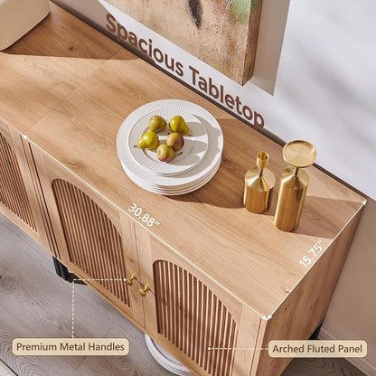 IFGET 92.63" W Modern Arched Sideboard Buffet Cabinet - Image 5