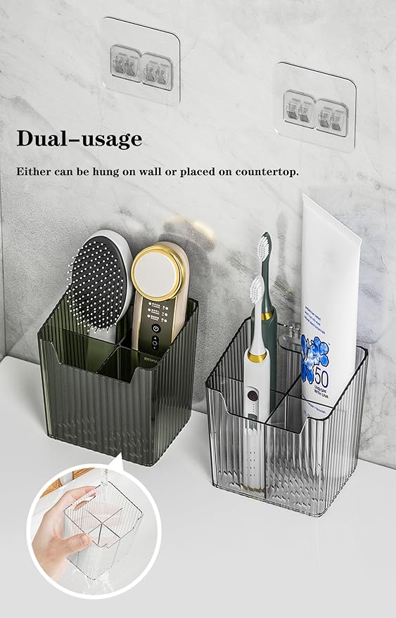 Set Of 2 Storage Organizer Bins Wall Mounted Shower Caddy, Bathroom shelves - Image 3
