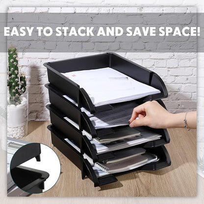 Fainne 8 Pcs Stackable Paper Trays Organizer - Image 3