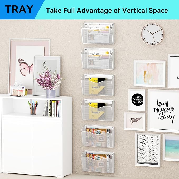Single Pocket Wall File Holder, Mesh Hanging File Folder Paper Organizer - Image 7