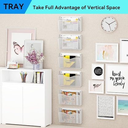 Single Pocket Wall File Holder, Mesh Hanging File Folder Paper Organizer - Image 7