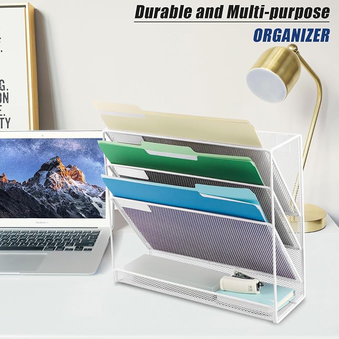 EASEPRES Desk File Organizer Mesh 4-Tier, Hanging Wall Mount Document - Image 6