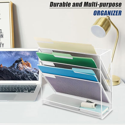 EASEPRES Desk File Organizer Mesh 4-Tier, Hanging Wall Mount Document - Image 6