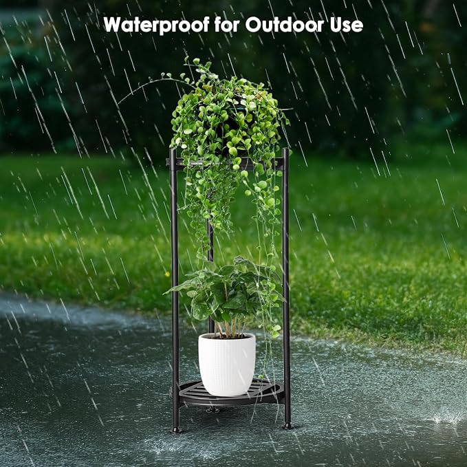 Plant Stand Indoor Outdoor, 2 Tier 30" Tall Metal Plant Stands, Heavy Duty - Image 8