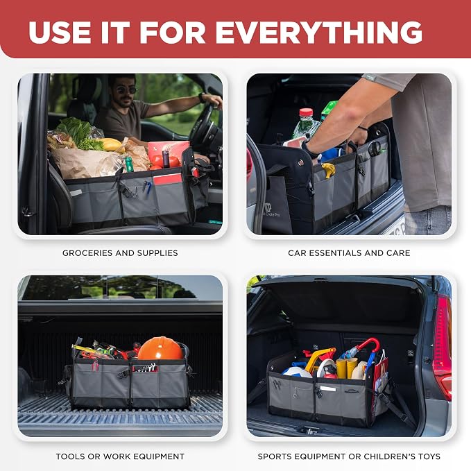 TRUNKCRATEPRO Trunk Organizer For Car, Truck | Premium Adjustable Multi - Image 9