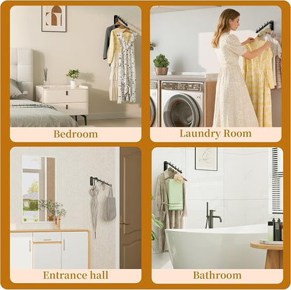 Alise Wall Mounted Drying Rack, Swivel Clothes Drying Hanger, 1P | Space Saving - Image 9