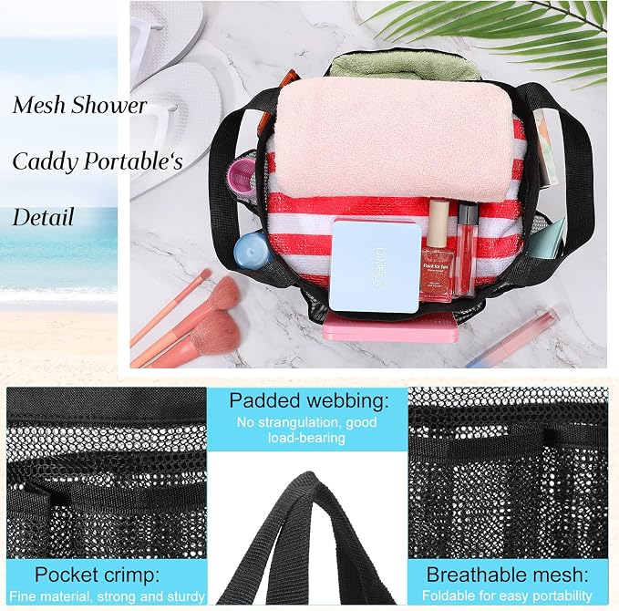Hillban 4 Pcs Mesh Shower Caddy Portable Shower Caddy - Image 3