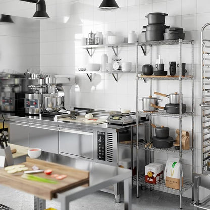 14" Deep x 24" Wide x 74" Height Wire Shelving Kit | 5-Tier | NSF Commercial - Image 6