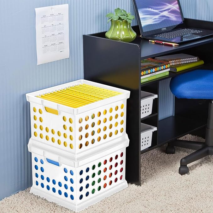 Sterilite Stackable Plastic Storage Crate Bin Organizer File Box - Image 5