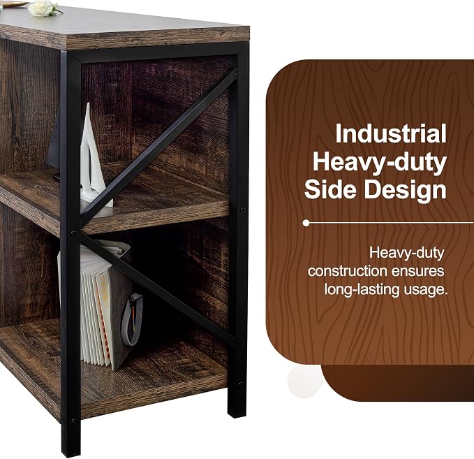 8 Cube Storage Organizer Bookshelf, Industrial Horizontal Bookcase, Accent - Image 5