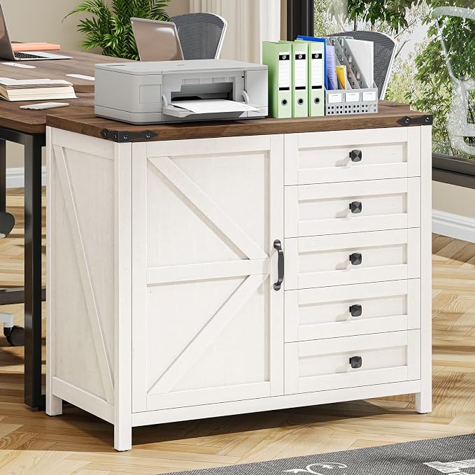 Halitaa 5 Drawer File Cabinet Office Drawers Organizer, Under Desk Cabinets - Image 3