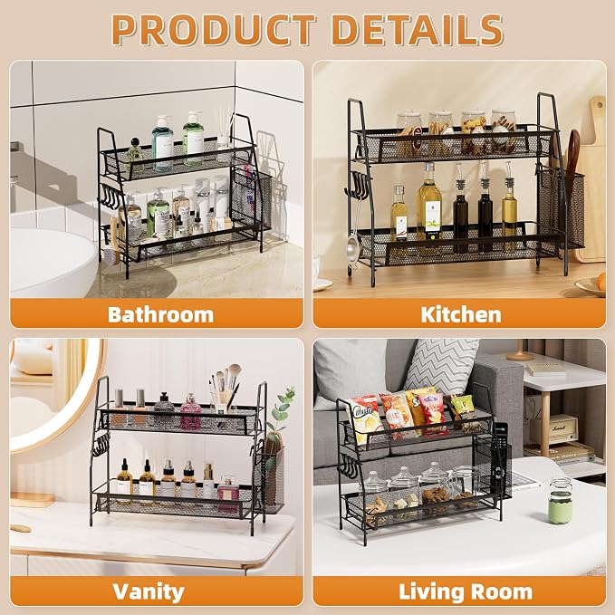 VITVITI 2-Tier Bathroom Organizer Countertop, Metal Wire Mesh Bathroom Counter - Image 2