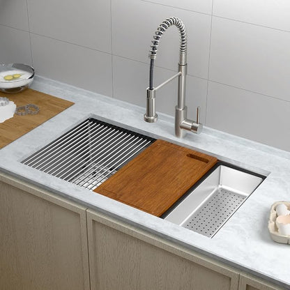 33 x 22 Drop-In/Undermount Kitchen Sink, TECASA Single Bowl Kitchen Sink - Image 3