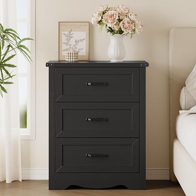 3-Drawer Dresser for Bedroom, Small Wooden Chest of Drawers - Image 3