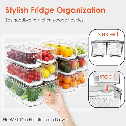 Fridge Organizers and Storage, 10 Pack Clear Freezer Organizer Bins - Image 4