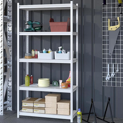 5 Tier Metal Storage Shelves Adjustable Garage Shelving, Heavy Duty Industrial - Image 9