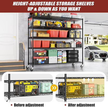PrimeZone 5 Tier 80.7" Hx55.5 Wx24 D Wire Shelving - Image 6