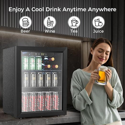 COWSAR Mini Fridge Cooler, 16 Bottle 68 Can Beverage Refrigerator - Image 2