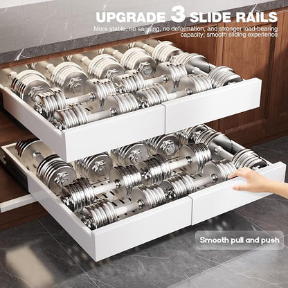 2 Pack Pull Out Cabinet Organizer Expandable Width and Depth, Slide Out Drawers - Image 8