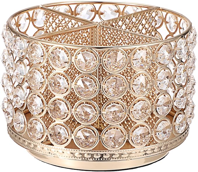 Hipiwe Crystal Vanity Organizer 360 Rotating Makeup Brush Holder Spinning by Hipiwe