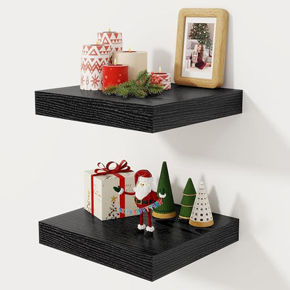 Fun Memories 12 Inch Floating Shelf, Rustic Wood Wall Shelves by FunMemories