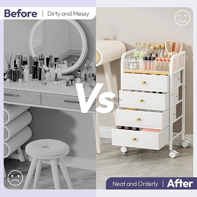 SWTYMIKI Rolling Makeup Organizer Cart - Image 3