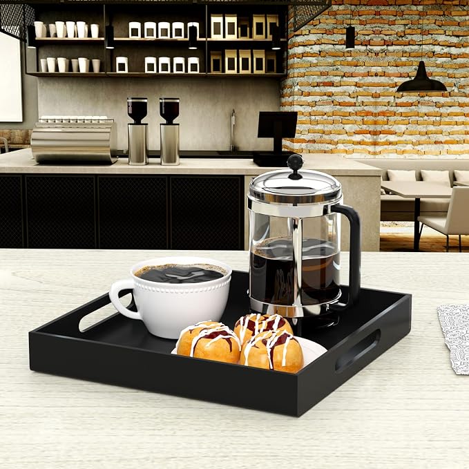 NIUBEE Acrylic Serving Tray 12x12 Inches -Spill Proof- Decorative Tray Organiser - Image 5