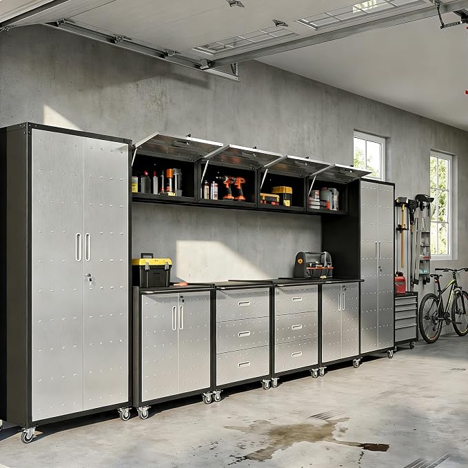 10-Piece Heavy Duty Steel Garage Cabinet System | All-in-One Modular Garage - Image 8