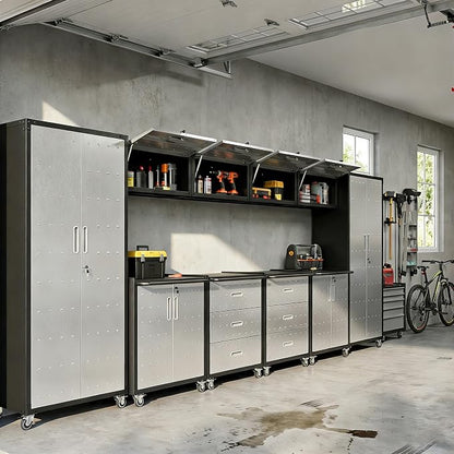 10-Piece Heavy Duty Steel Garage Cabinet System | All-in-One Modular Garage - Image 8