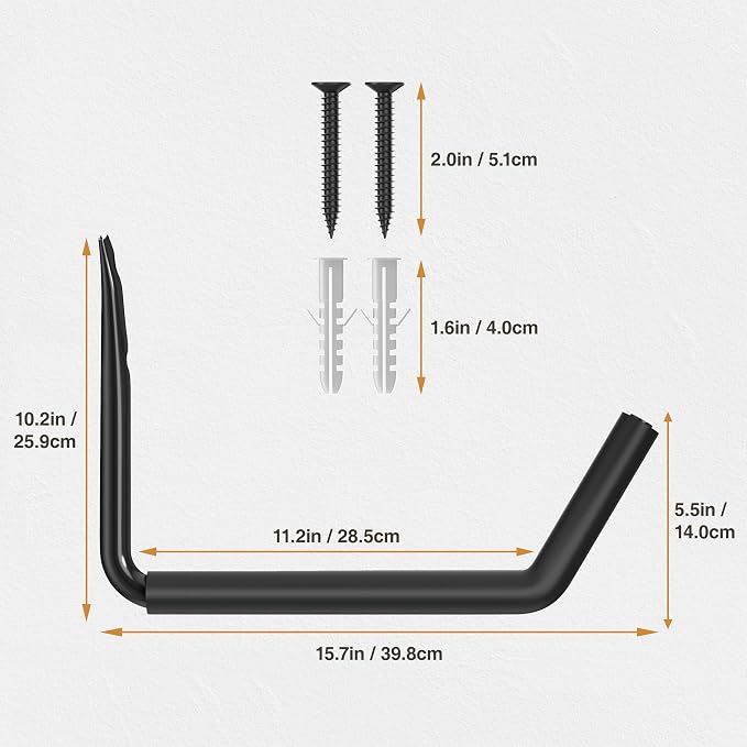 niffgaff Heavy Duty Garage Storage Hooks - 120 LB Capacity Wall Mounted Rack - Image 4