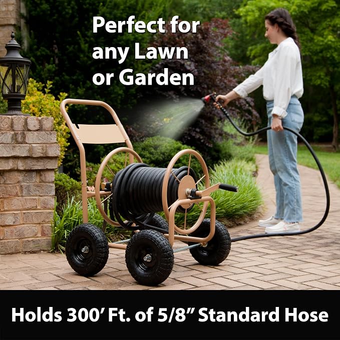 Liberty Garden Industrial 4 Wheel 300 Foot of 0.625 Inch Hose Steel Frame Water - Image 3