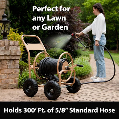 Liberty Garden Industrial 4 Wheel 300 Foot of 0.625 Inch Hose Steel Frame Water - Image 3