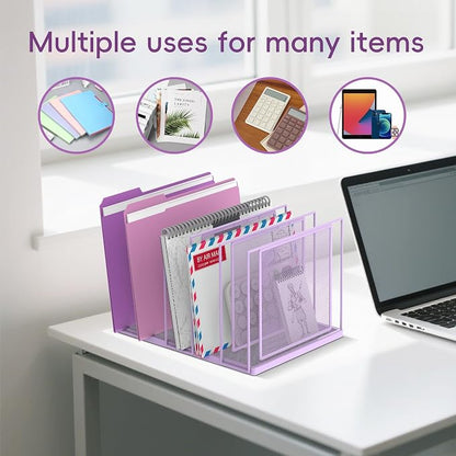 File Organizer for Desk, 5-Section Vertical File Sorter, Paper Holder Organizer - Image 3