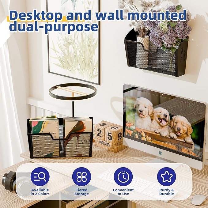 Simple Trending Wall File Organizer, Mesh 7-Tier Vertical Hanging File Holder - Image 4