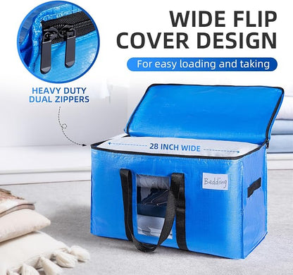 TAILI Extra Large Moving Bags, 6 Pack Blue Heavy Duty Totes - Image 4